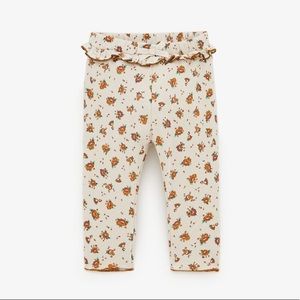 Zara Baby Girl Floral Ribbed Leggings 2T